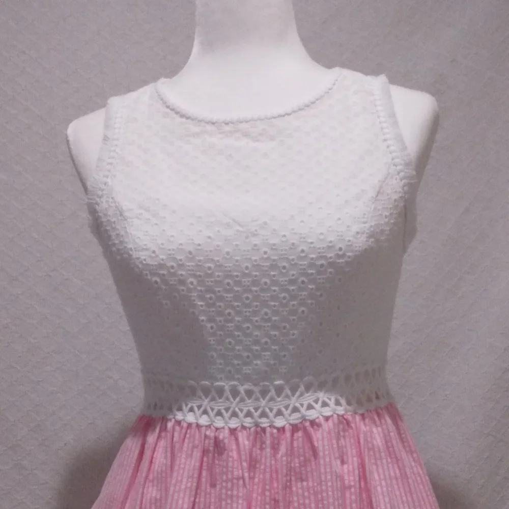 Lilly Pulitzer Alivia Havana Pink Yarn Dye Seersucker Dress with Pockets - Picture 10 of 12